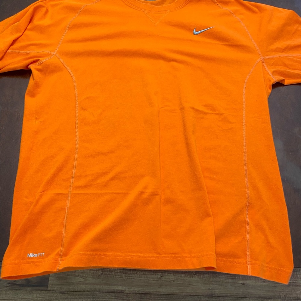 Nike Men's Orange Sports Shirt